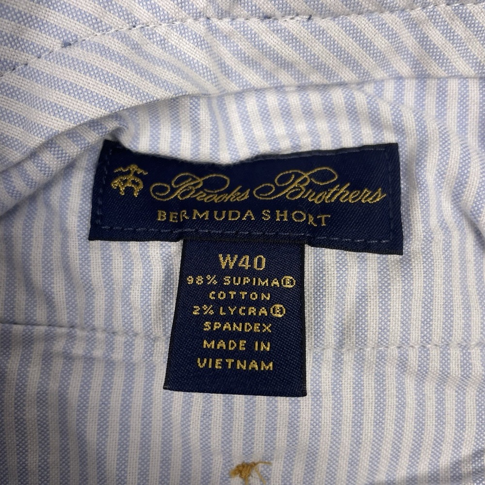 Brooks Brothers Bermuda Short 40x8.5 Flat Front Blue‎ Preppy GUC - Picture 7 of 10